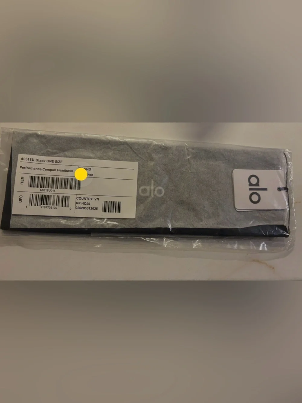 Alo Yoga Performance Conquer Headband Black OS NWT